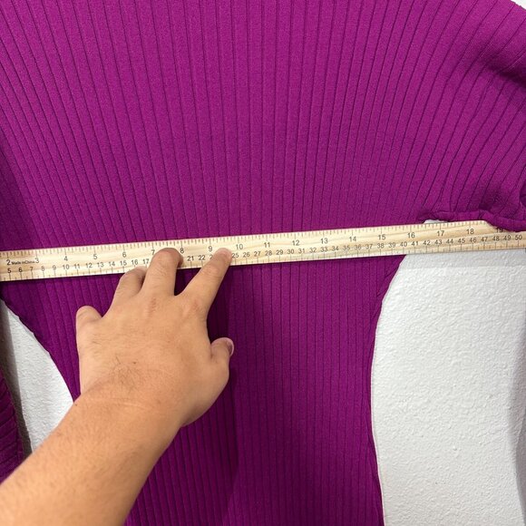 INC International Concepts Size Medium Autumn Berry Dolman Sleeve Ribbed Dress - Picture 6 of 12